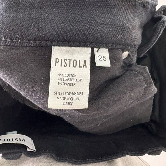 Pistola Revolve Black High Waisted Slit Front Bootcut Jeans Women's Size 25 - Picture 13 of 13